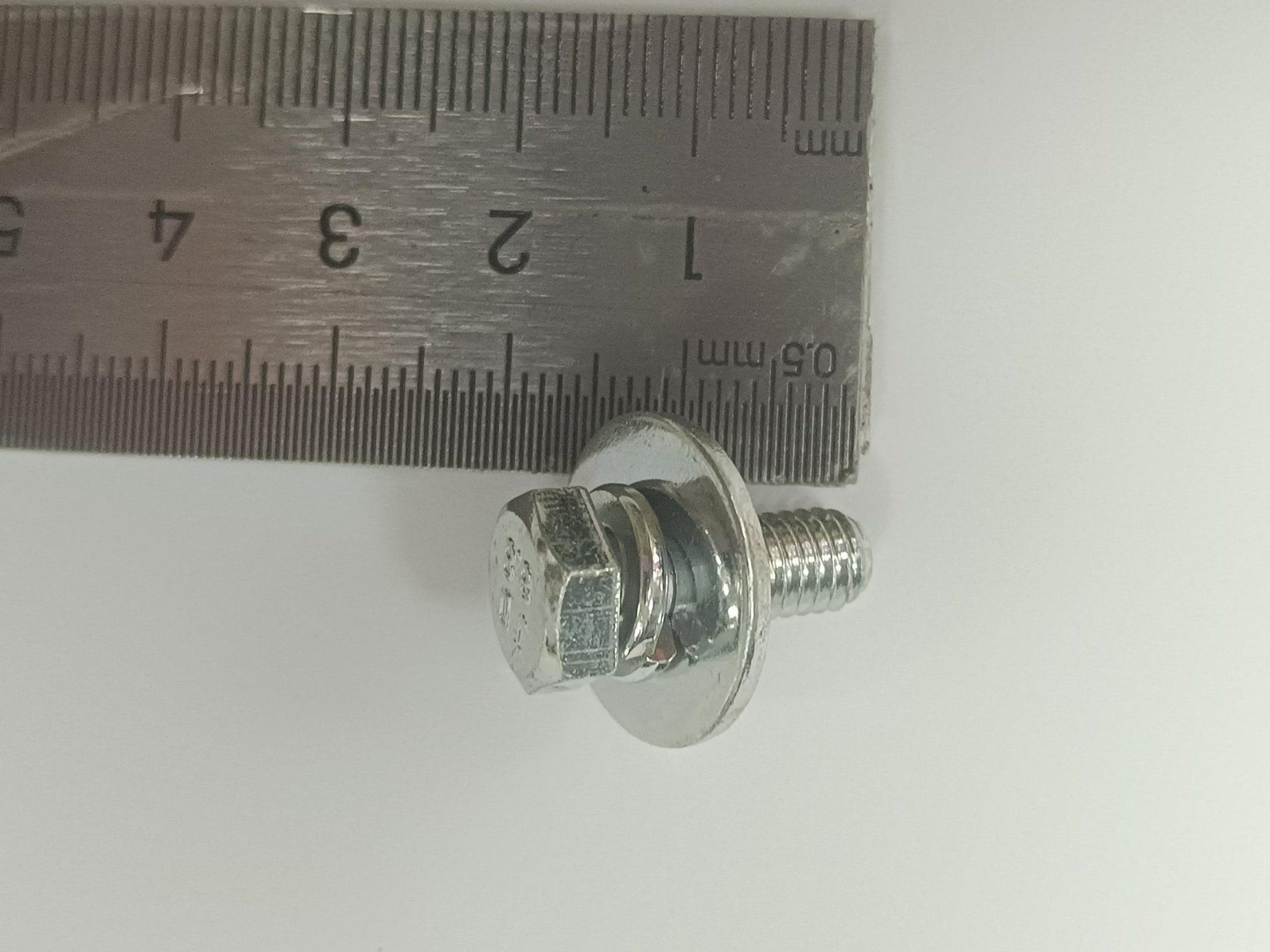 Hex Bolt, Spring Washer, and Large Washer Assembly